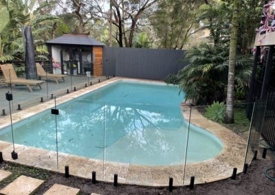Frameless Glass Pool Fencing and Butted Treated Pine Paling Fence