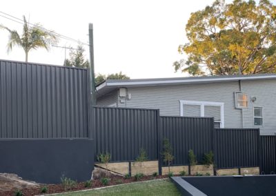 Colorbond Fencing with Treated Pine Sleepers