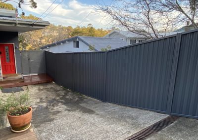 Colorbond Fencing and Horizontal Slatted Aluminium Gate