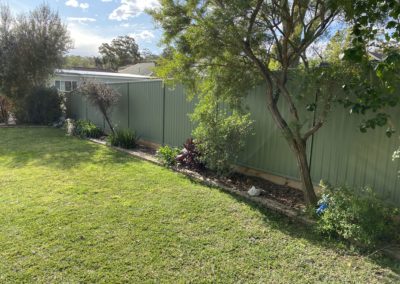 Colorbond Fence with Treated Pine Sleepers