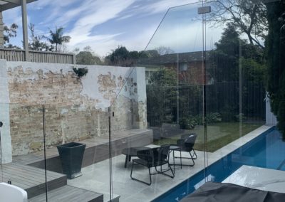 Frameless Glass Pool Fencing including custom panel