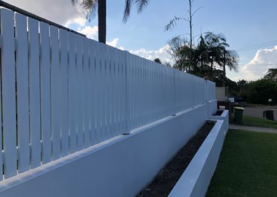 White Flat Top Timber Picket Front Fence