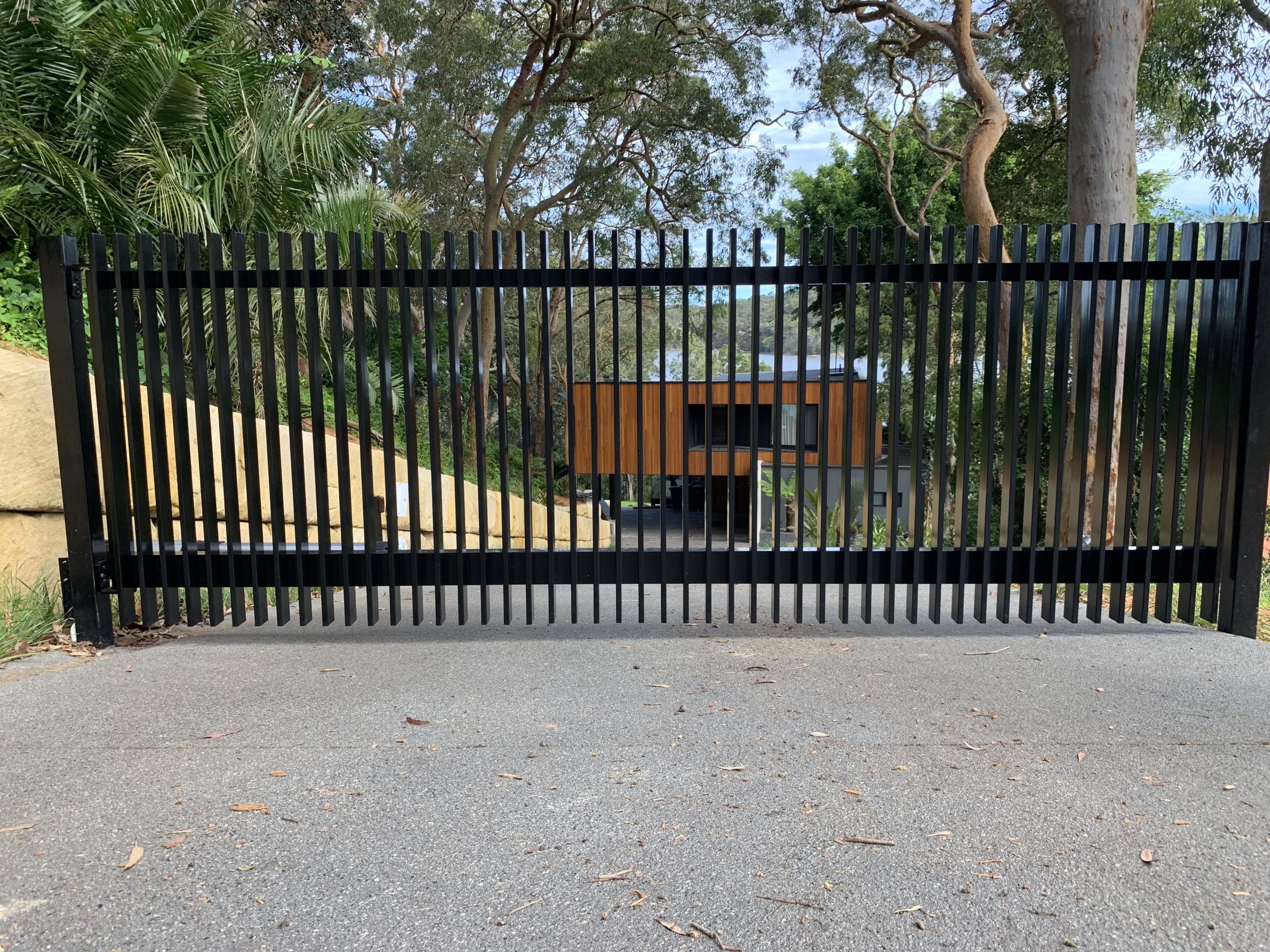 Powder Coated Vertical “Radiator” Style Automated Driveway Gate