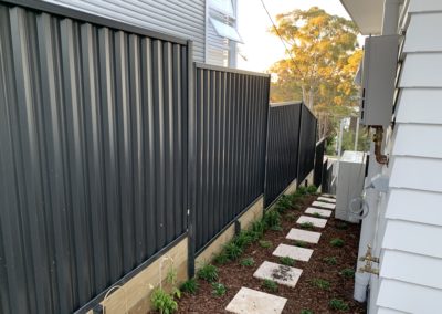 Colorbond Fencing with Treated Pine Sleepers